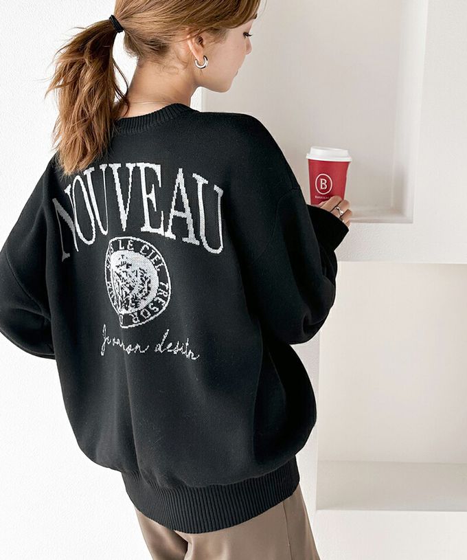 日本 Classical Elf - Java 4WAY美式印花厚磅針織大學T-灰