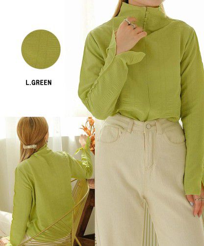 日本 Bou Jeloud - 個性凹凸紋長袖上衣-橘粉