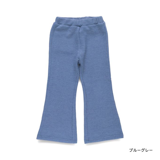 日本 BRANSHES - 保暖羅紋針織小喇叭褲-灰