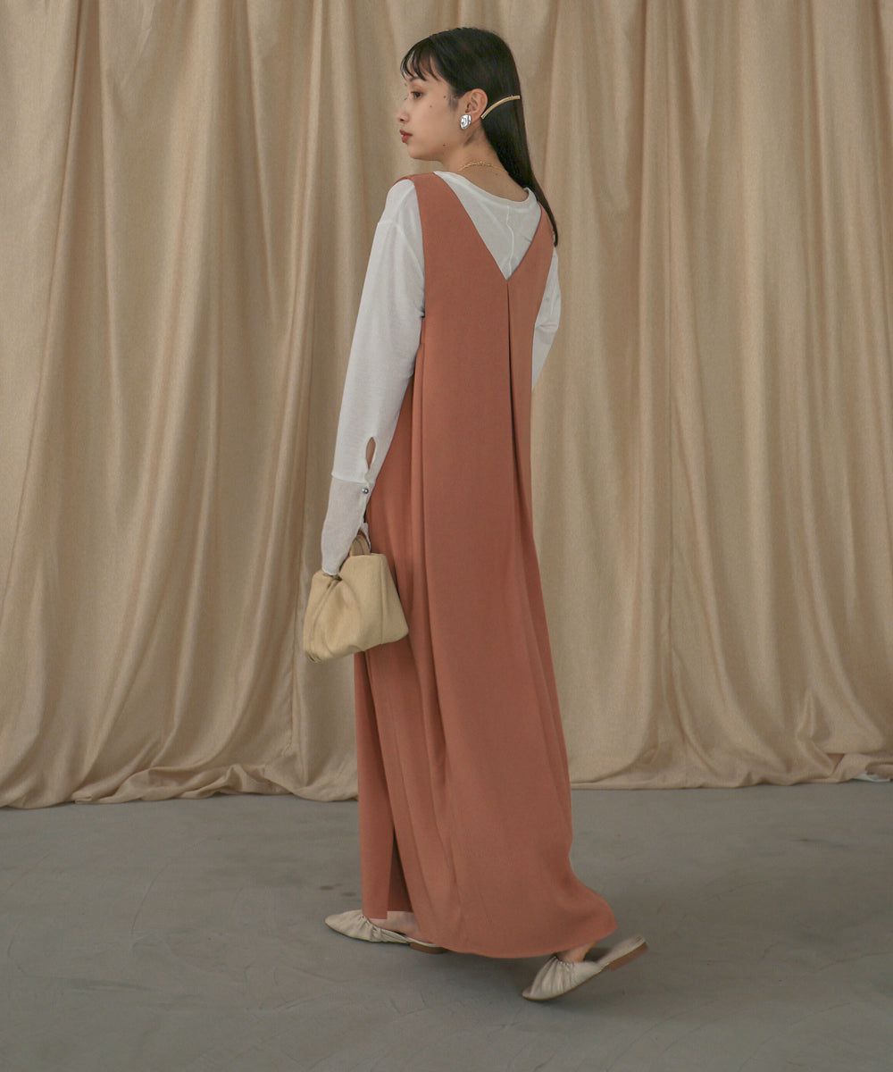 日本 Bab - 楊柳拼接珍珠薄長袖上衣-米杏