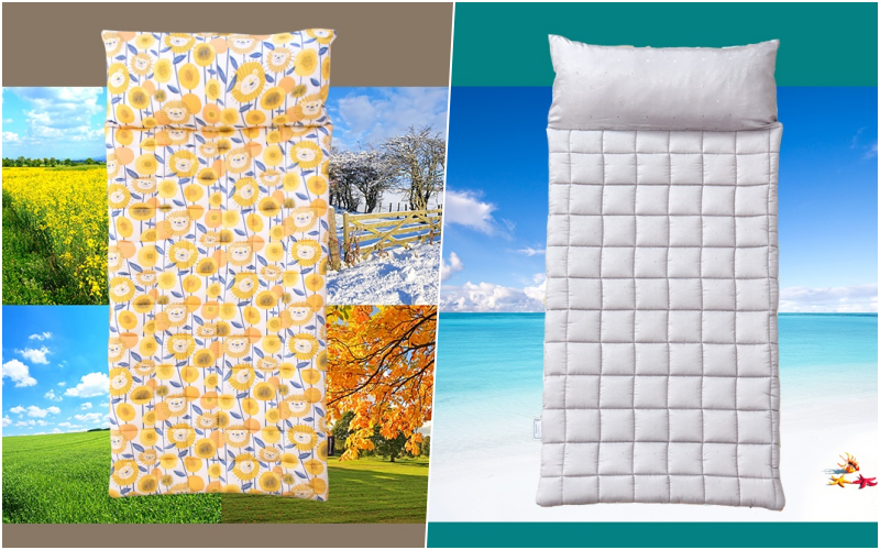 韓國 Formongde - 莫代爾5cm厚墊雙面用睡袋/寢具(附收納袋)-*此花色售完不補-向日葵田