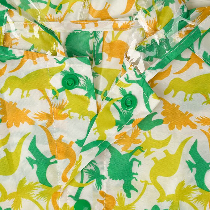 akachan honpo - 短斗篷式 雨衣-恐龍-黃色 (80~95cm)