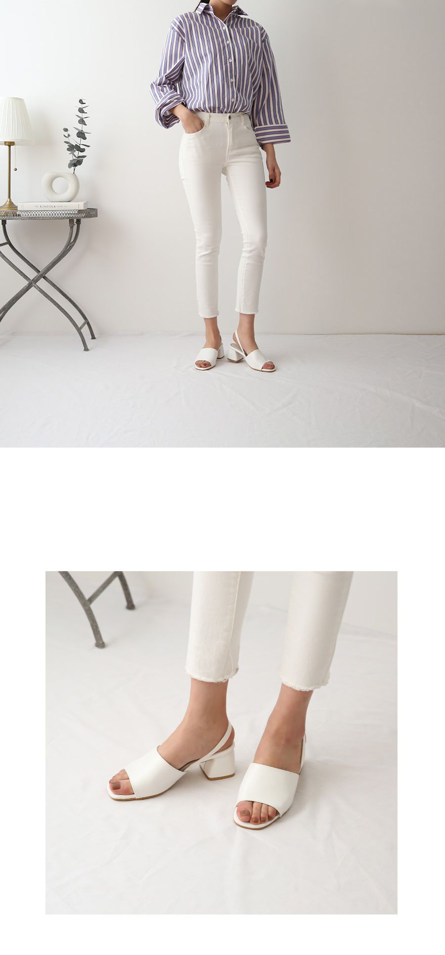 韓國 Dangolunni - 5cm寬面優雅細帶涼鞋-杏