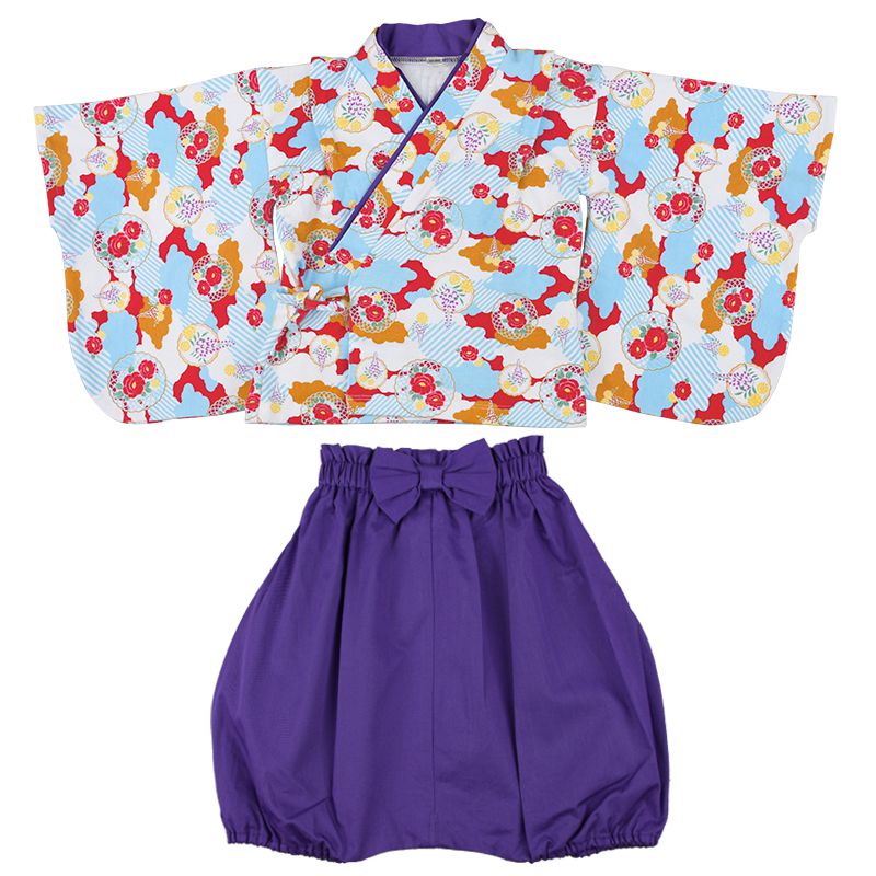 akachan honpo - 袴連身衣(兩件式)-紫色