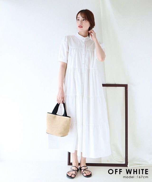 日本 BLUE EAST - 純棉蛋糕澎澎短袖洋裝-杏