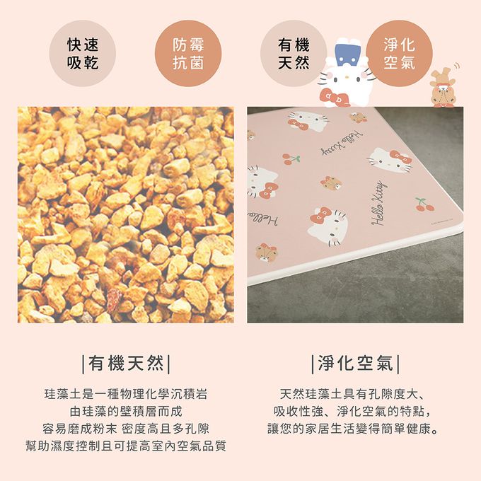 收納王妃 - Sanrio三麗鷗【Q版大耳狗】珪藻土吸水地墊 腳踏墊 吸水墊60X39X0.9cm