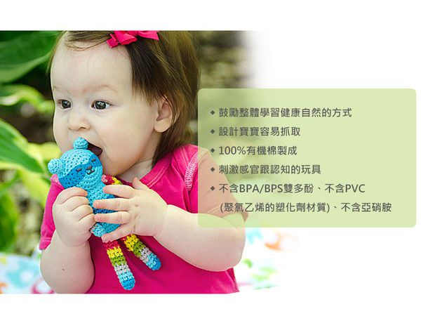 美國 green sprouts - 小綠芽寶寶安全有機棉玩具-綠青蛙