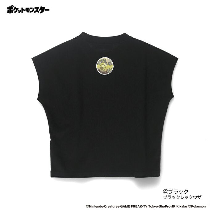 日本 BRANSHES - [限量]寶可夢印花法式袖上衣-烈空坐-黑