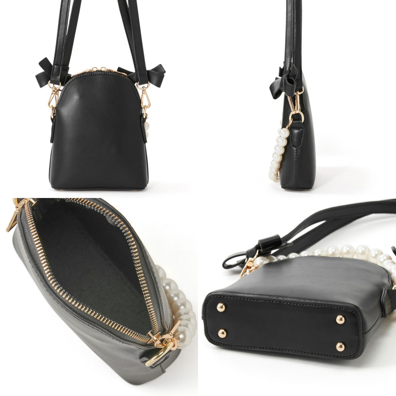 日本 GRL - 3WAY公主專屬蝴蝶結珍珠手提包/側背包-白