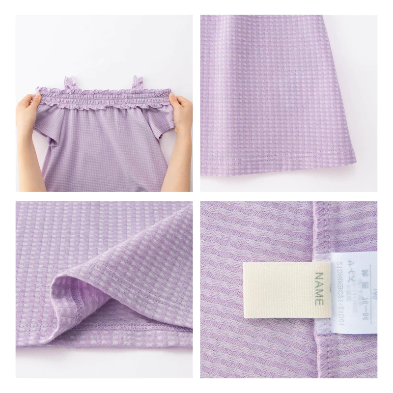 日本千趣會 - GITA 荷葉邊細肩帶平口短T-薰衣草