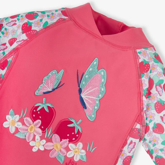 英國 JoJo Maman BeBe - 嬰幼兒/兒童連身式防曬泳裝-莓香蝴蝶