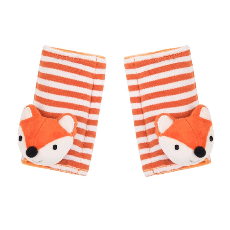 英國 JoJo Maman BeBe - 推車/安全座椅的安全帶動物造型保護套-條紋狐狸