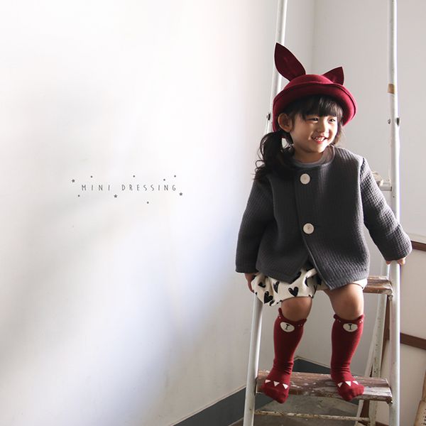 韓國 Mini Dressing - 兒童造型帽-酒紅兔耳朵紳士帽 (M)