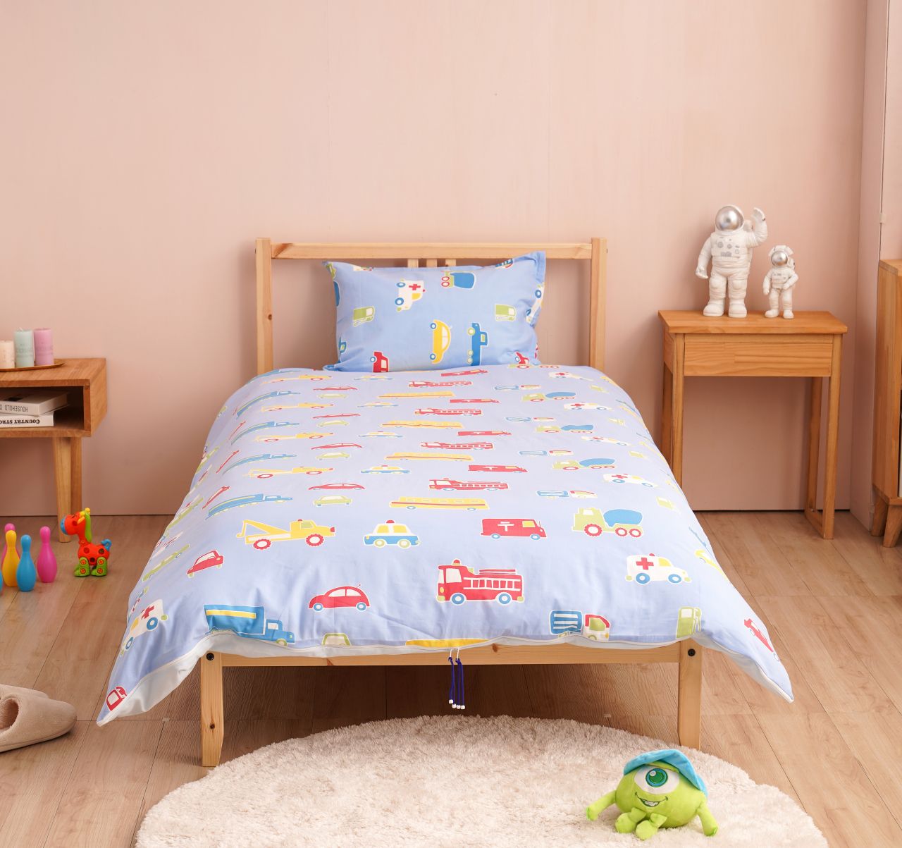 日本西村 Westy - [KIDS Design得獎款] OzBoy奧茲男孩-單人全開被套2件組-藍-單人款2件組-藍 (135 x 185 cm, 45 x 75 cm)-單人被套x1 + 枕頭套x1