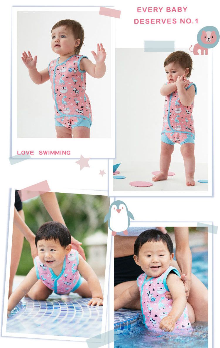 Splash About 潑寶 - 包裹式保暖泳衣-粉紅動物園