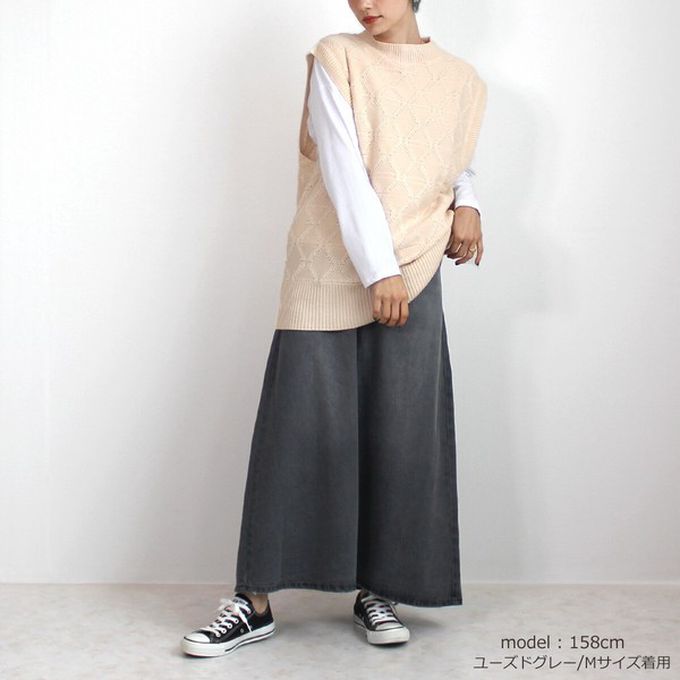 日本女裝代購 - 經典厚磅A字牛仔長裙(高個媽咪推薦)-白