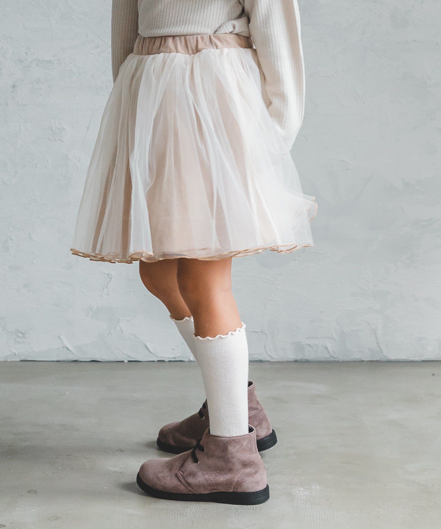 日本 PAIRMANON - 小精靈薄紗澎澎裙(附安全褲)-淺灰