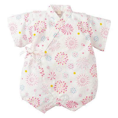 akachan honpo - 甚平包屁衣-煙火-米白色-日本製