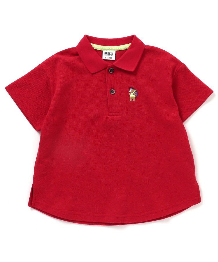 日本 BREEZE - 童趣動物刺繡短袖POLO衫-滑板鴨-深藍