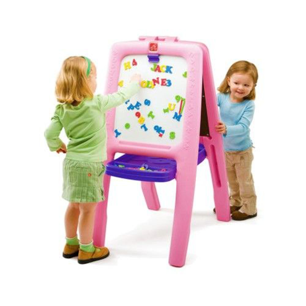【華森葳兒童教玩具】 - STEP 2-豪華雙面畫架（粉色）＋獨家買就送『切模綜合組-萬聖節』
