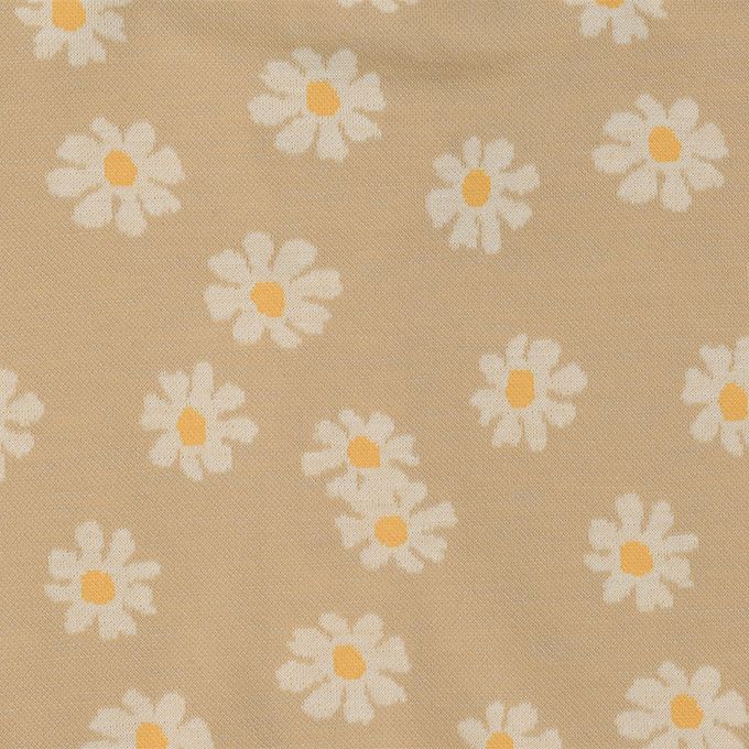 akachan honpo - 10分褲-小花圖案緹花-淺卡其色