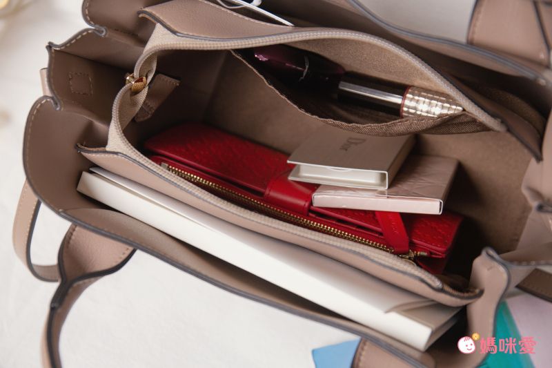 日本 COOCO - 仿皮緞帶造型托特包-海軍藍 (W22*H20*D12cm)