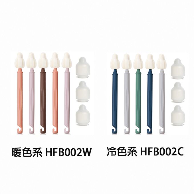 正韓 hibee - 極細緻奶嘴/奶瓶/杯蓋螺旋/各類杯具 海綿隙縫刷 (5入組)-HFB002