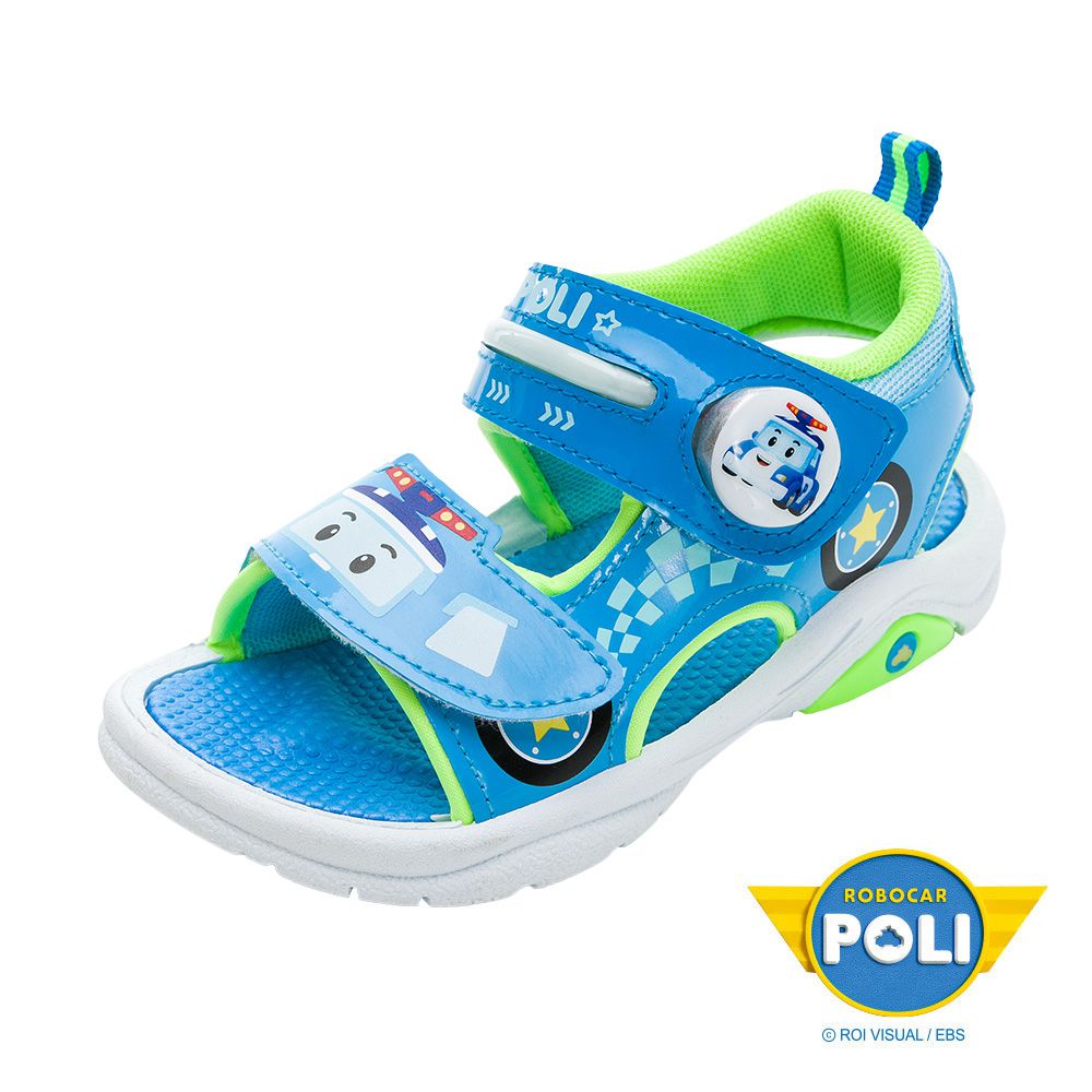 POLI 波力救援小英雄 - POLI 童鞋 電燈涼鞋 POKT34076-波力燈殼超酷炫-藍-(中童段)