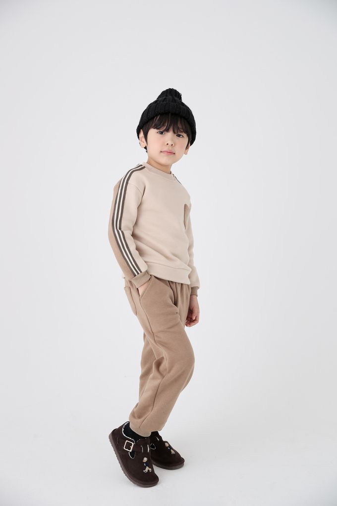 韓國 Coco Bang - (兩件式)肩膀線條拼色長袖套裝-灰X深灰