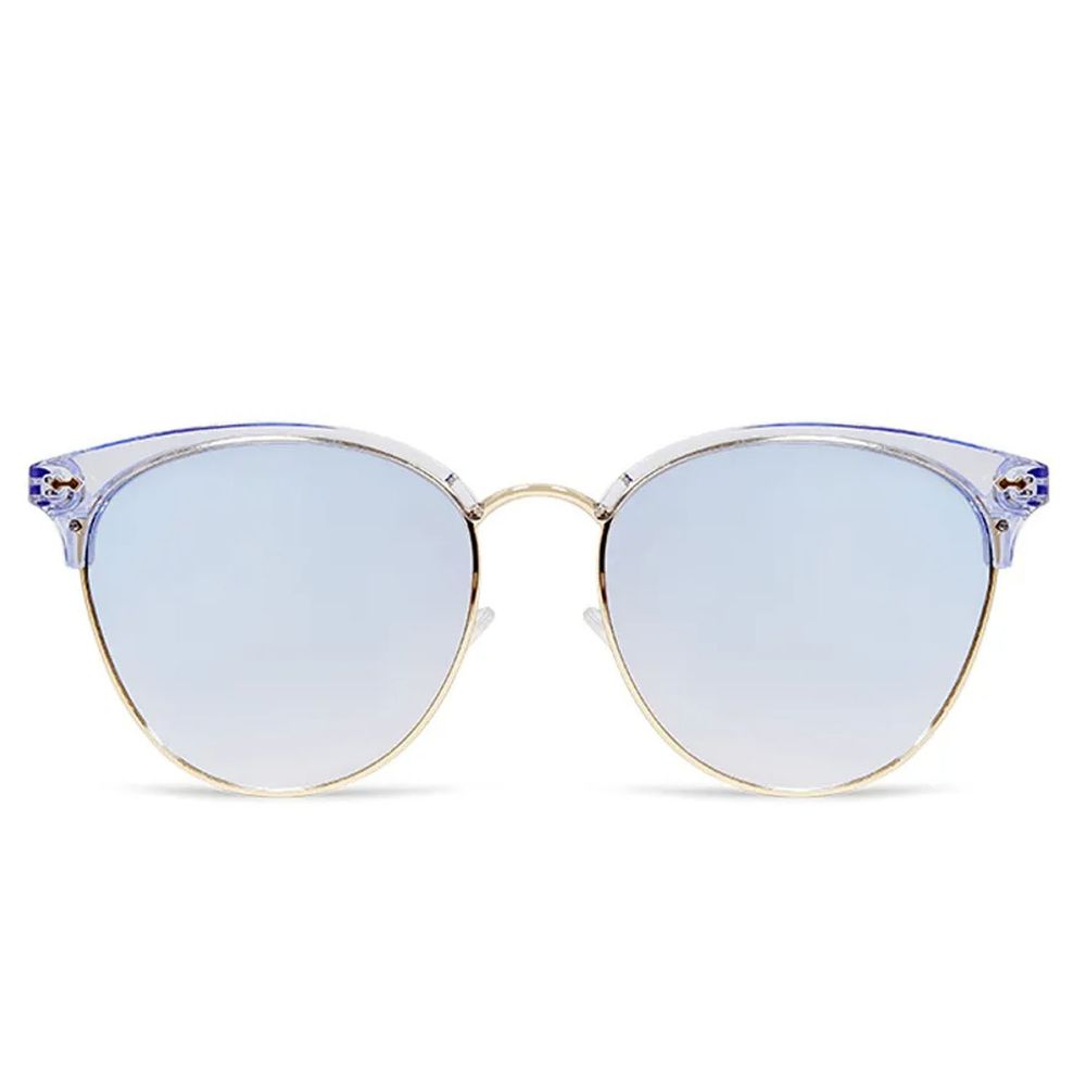 ALEGANT - 透視果凍藍水銀眉框墨鏡│UV400太陽眼鏡