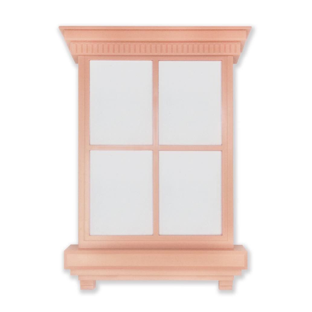 日本 TOYO CASE - LED 感應夜燈壁飾-窗戶剪影-粉色書桌兔兔-10.5x15.7x2.5cm