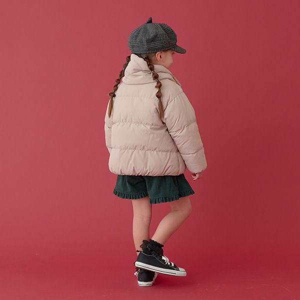 日本 Lycee mine - 馬卡龍色蓬鬆保暖外套(附圍脖)-水藍