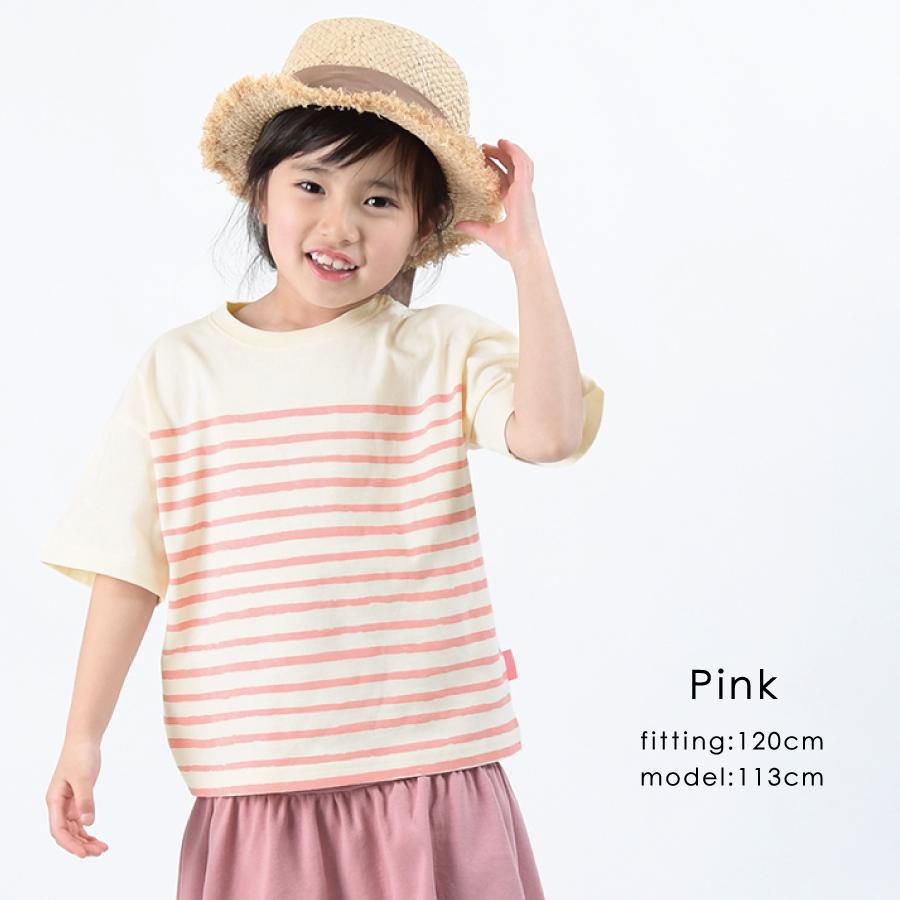 日本 evercloset - 百搭條紋微落肩短袖上衣-深可可