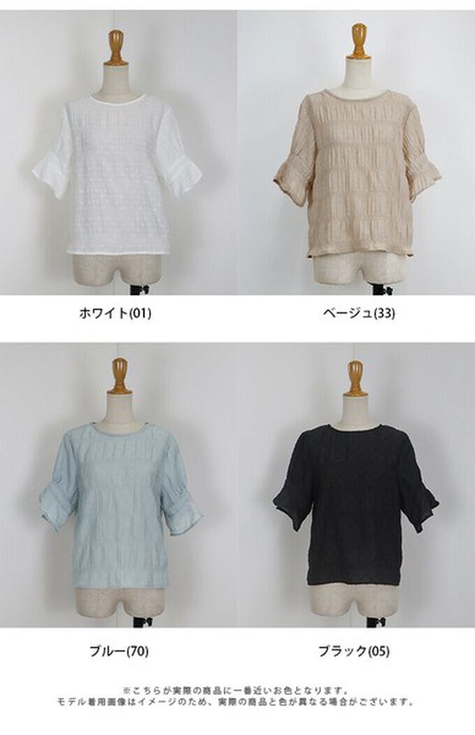 日本 BLUE EAST - 細緻圓點緹花透膚短袖上衣-白