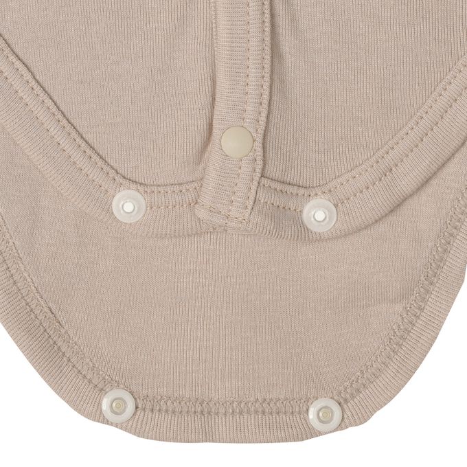 akachan honpo - 長袖有機包屁衣2件組-前開式-咖啡色