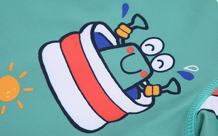 男寶防曬長袖泳裝套裝(附帽子)-動物世界-綠色