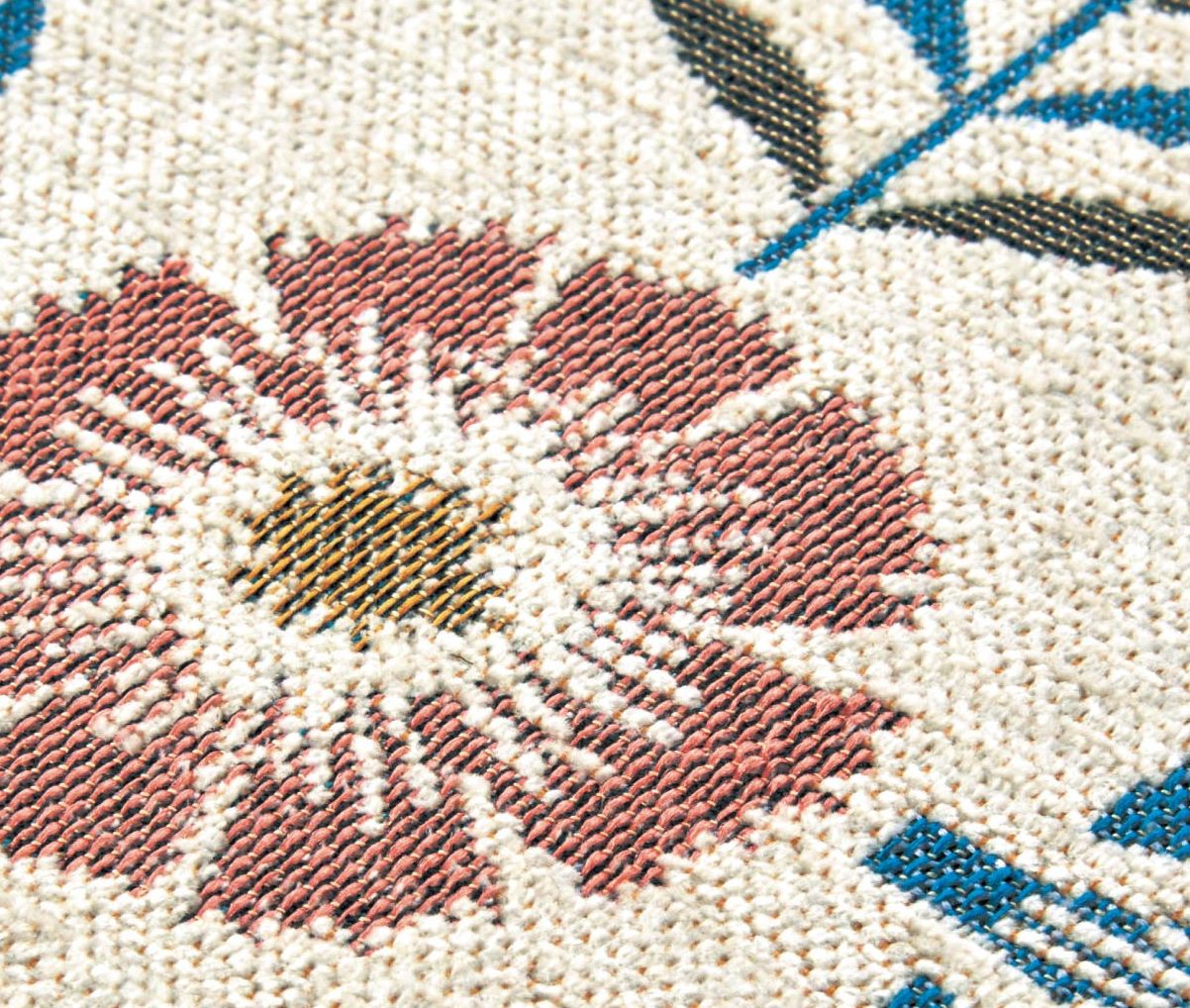 日本千趣會 - mini labo 去泥污腳踏墊-法蘭西花朵-藍綠