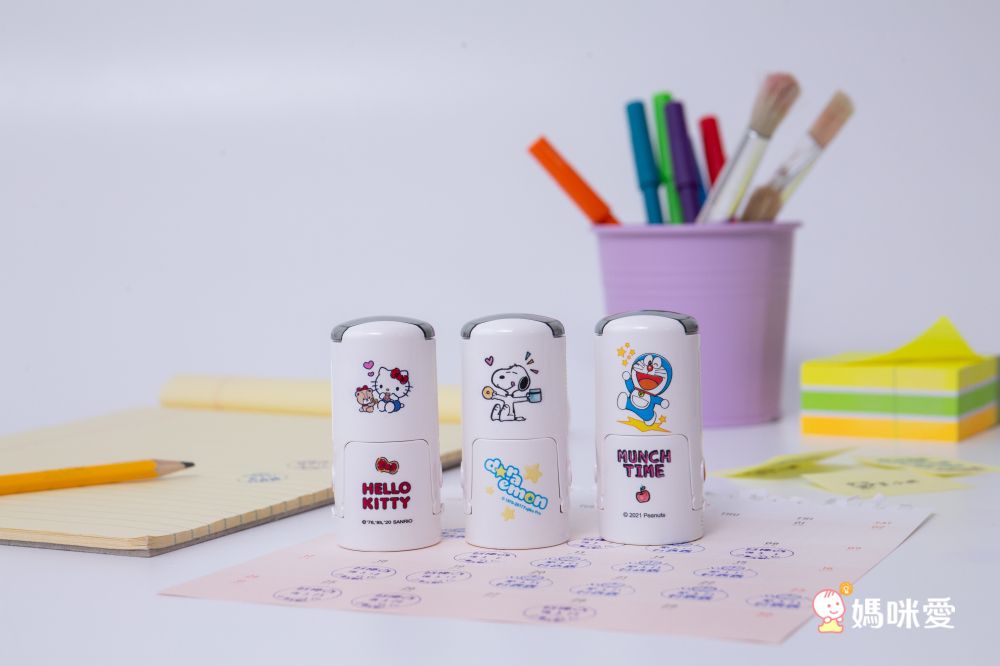 吉祥刻印 - 史努比日期章-民國年-藍色墨-印面尺寸:圓形直徑1.9公分