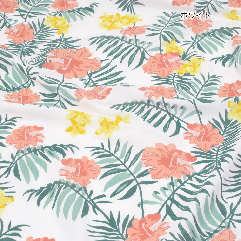 日本 TOMO - 職人手工染印窗簾【純棉】-熱帶花草-米底 (110x178cm)