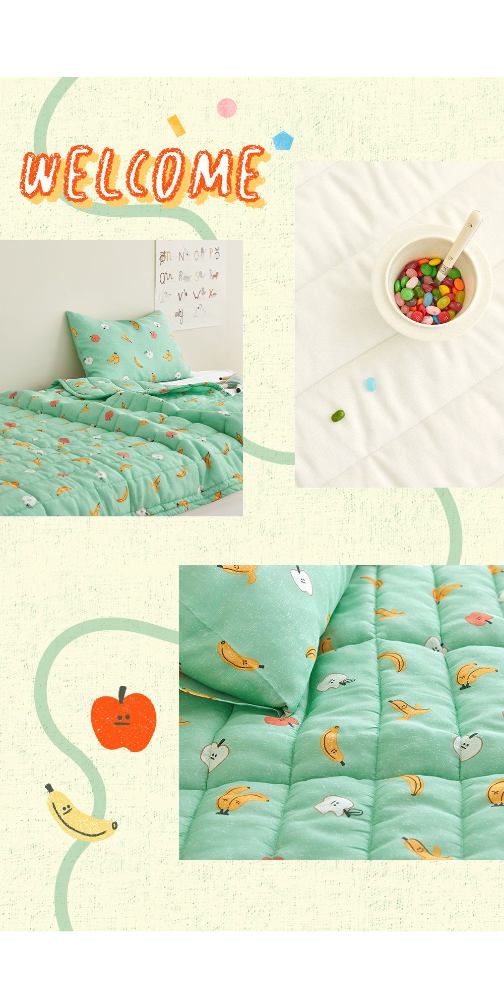 韓國 Maatila - (兒童款)涼感嫘縈夏季被-水果樂園