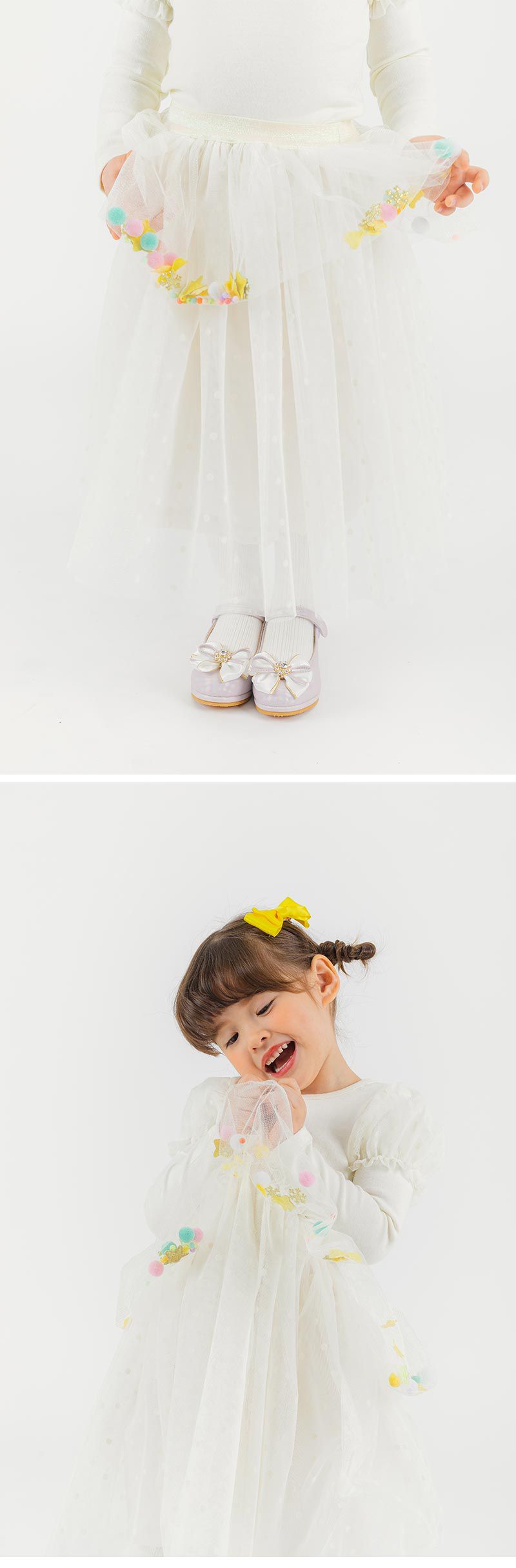 韓國 OZKIZ - 童趣網紗雙層點點裙