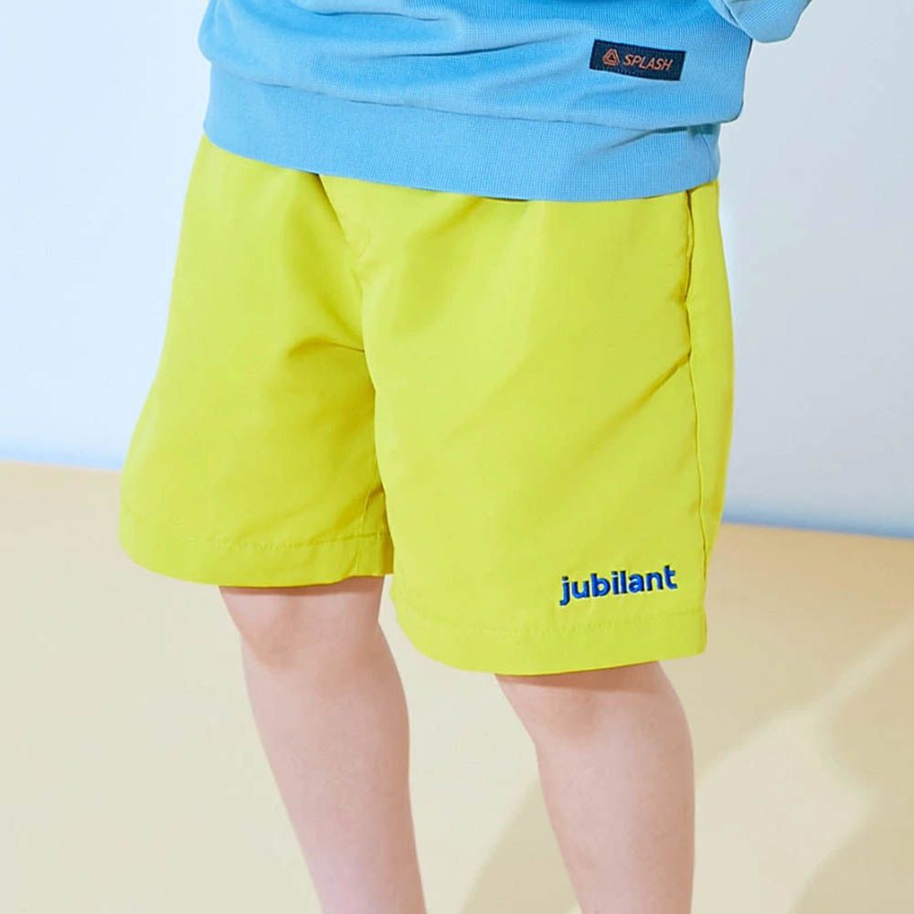 抗UV 水陸兩穿舒適鬆緊短褲-（腰圍可調整）-檸檬黃