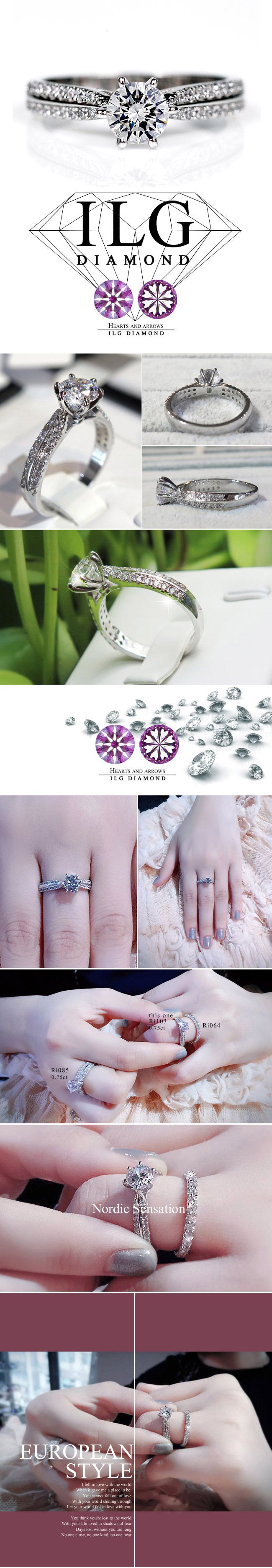 美國ILG鑽飾 - 0.75克拉 魅力北歐 細緻排鑽款-鑽飾第一品牌 唯一永久保固鑽體的名譽商家【RI103】-加贈高級珠寶級絨布盒1個-外國抗敏材質電鍍頂級白K金色