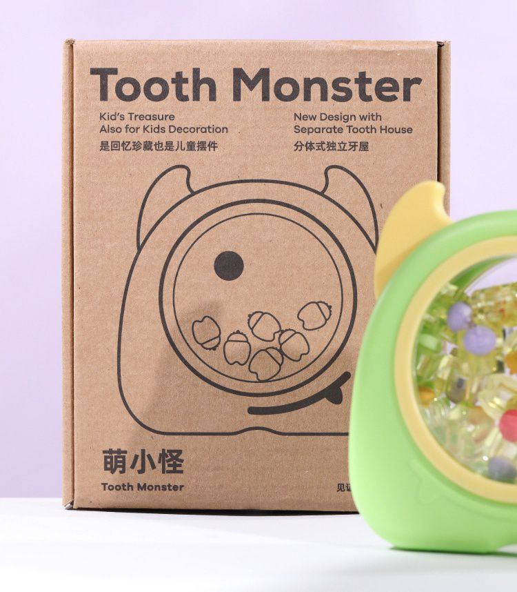 寶寶乳牙收藏盒-獨眼小惡魔-紫+粉 (14.5x15cm)