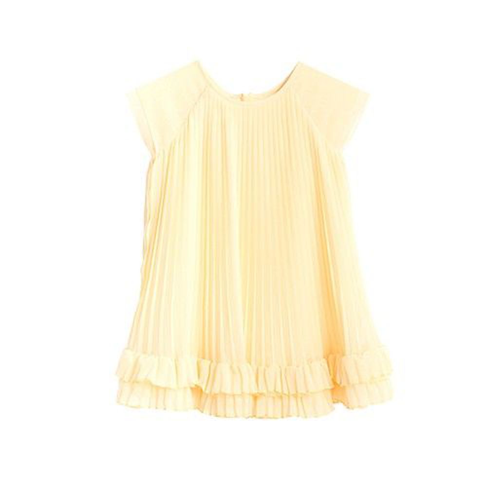 Marguerite - 鵝黃百折小洋裝-黃