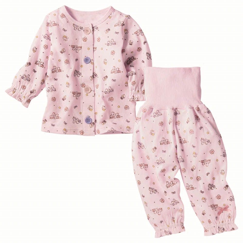 長袖家居服-穿衣練習 前開式 獨角獸-粉紅色