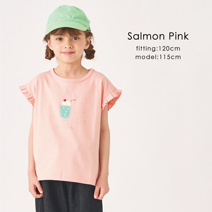 日本 evercloset - 100%棉 閃亮亮聖代短袖上衣-藍紫