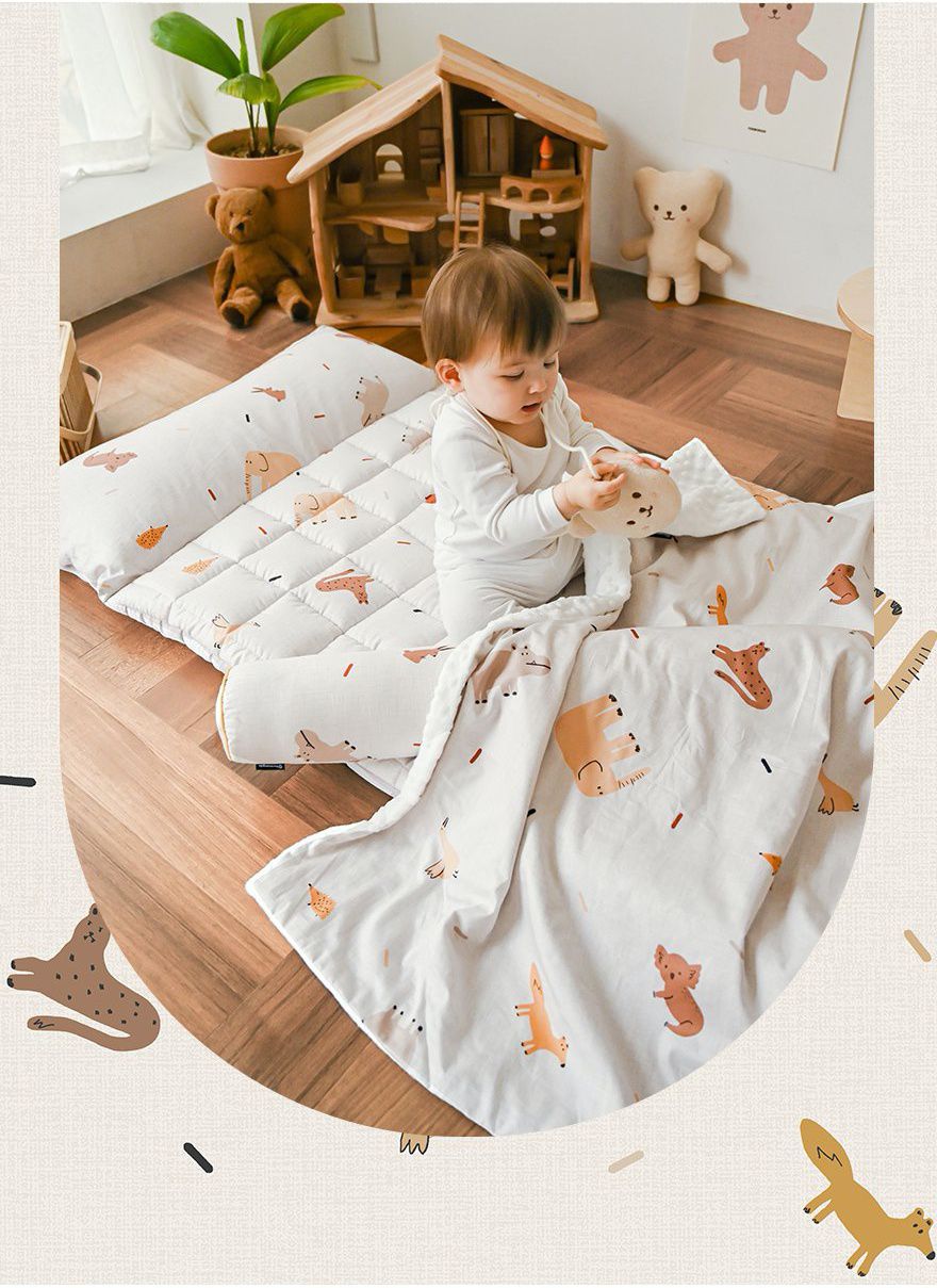 韓國 Formongde - 5cm厚墊雙面用睡袋/寢具(附收納袋)-*此花色售完不補-非洲草原