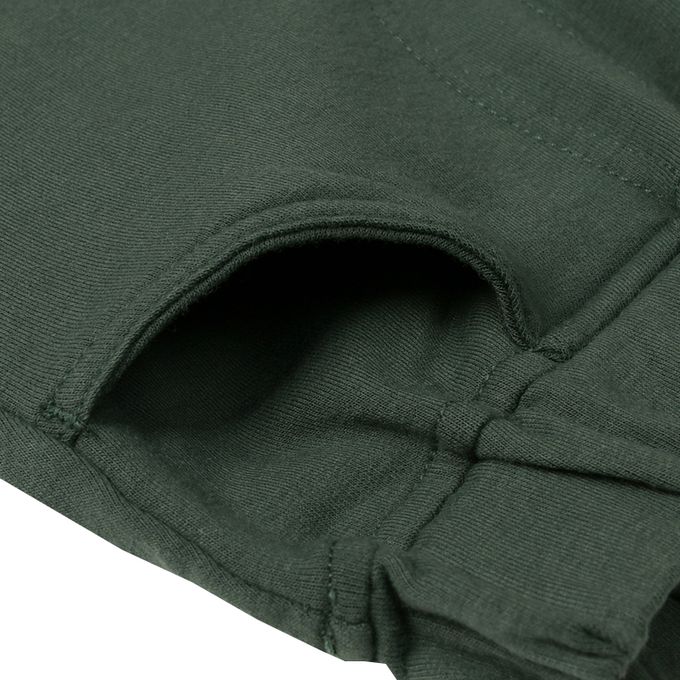 akachan honpo - 10分長經典褲 裏起毛-一般合身款-綠色