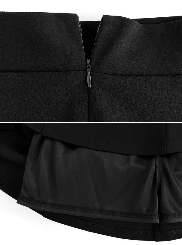 日本 GRL - 學院風百搭短裙-黑